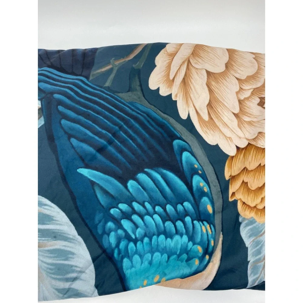Deny‎ Designs Twin XL Duvet Cover Floral Bird Blue Beige Botanical Bedding